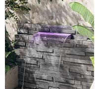 Mangloder - Elemento cascata con LED RGB in acrilico, 60 cm, per laghetto, fontana da giardino, fontana e gioco d'acqua per interni ed esterni, con telecomando per illuminazione e relax