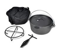 Mangloder - Forno olandese in ghisa da 4,2 l, con coperchio, manico, supporto e borsa per il trasporto, per induzione, forno, forno, forno, cottura a vapore e stufato