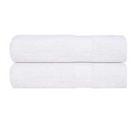 Mangloder FROGN Asciugamani da doccia, 2 pezzi, bianco, 70 x 140 cm, 360 g/m², in 100% cotone, assorbenti e morbidi, per bagno, sauna, spiaggia, spa, fitness e viaggi