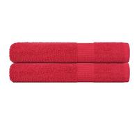 Mangloder FROGN - Set di 2 asciugamani rossi, 100 x 200 cm, 360 g/m², in 100% cotone, assorbenti, con passante, Oeko-Tex Standard 100, per spiaggia, sauna, doccia e bagno
