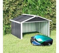 Mangloder Garage per tosaerba in acciaio zincato antracite, 92 x 97 x 63 cm, capanno per attrezzi da esterno, riparo per tosaerba, resistente alle intemperie, salvaspazio, parapioggia per terrazza e