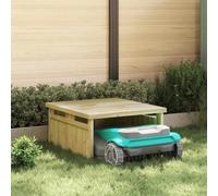 Mangloder Garage per tosaerba in legno di pino impregnato marrone, 73,5 x 81,5 x 38,5 cm, capanno per attrezzi resistente alle intemperie, riparo per robot tosaerba, per giardino ed esterno