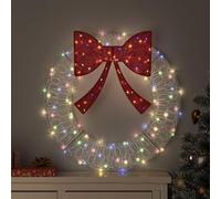 Mangloder Ghirlanda 60 LED Multicolore 76x76x8.5cm Acrilico USB Telecomando Interno ed Esterno Protetto Decorazione Natalizia Moderna per Finestra, Parete e Porta