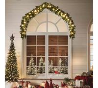 Mangloder Ghirlanda natalizia con luci a LED, 5 m, 450 rami, 75 LED bianco caldo, 8 effetti di luce, per interni ed esterni, finestre, ringhiere delle scale, porta, parete, soffitto, decorazione per