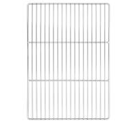 Mangloder Griglia argentata in acciaio inox, 50 x 35 cm, resistente al calore e alla ruggine, accessorio per barbecue all'aperto, campeggio, barbecue, giardini e terrazze, facile da pulire