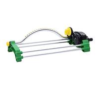 Mangloder Irrigatore Oscillante per Prato con 18 Ugelli in Alluminio e PP, Orientabile Regolabile, Portata 15M, 44.3x15x9.5cm, Compatibile con Tubo da Giardino per Giardino e Prato