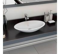 Mangloder - Lavabo in ghisa minerale, bianco, 59,3 x 35,1 x 10,7 cm, lavello da appoggio per lavabo, bagno, bagno, WC degli ospiti, WC, facile da pulire