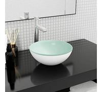 Mangloder - Lavabo in vetro temperato bianco, 30 x 12 cm, per bagno, WC degli ospiti e lavandino, spessore del vetro 1,2 cm, facile da pulire, per lavabo e cucina