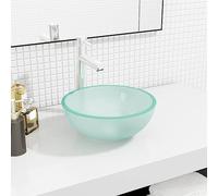 Mangloder - Lavabo in vetro temperato opaco, 30 x 12 cm, lavabo da appoggio per lavabo, bagno e WC degli ospiti, spessore del vetro 1,2 cm, foro di scarico di 4,5 cm, ciotola moderna per sanitari