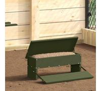 Mangloder Mangiatoia per polli in acciaio laminato a freddo, verde oliva, 48,5 x 39,5 x 19 cm, capacità 5 kg, resistente alle intemperie, per interni ed esterni, dosaggio automatico di mangime contro