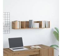 Mangloder - Mensola da parete per CD, in legno di rovere Artisan, 100 x 18 x 18 cm, mensola sospesa con 4 ripiani, salvaspazio per CD, DVD, libri, decorazione per soggiorno, camera da letto, ufficio