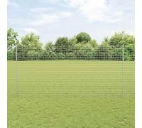 Mangloder - Pali per recinzione in acciaio verniciato a polvere, 22 pezzi, 200 cm, argento, per giardino, terrazza, esterni, con manicotto a terra per il fissaggio e il montaggio come supporto e