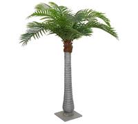Mangloder - Palma artificiale verde, 200 cm, con 15 foglie, in PEVA, tronco in legno di abete, pianta artificiale che non richiede manutenzione, per soggiorno, ufficio, ingresso e balcone