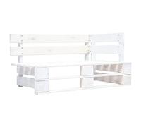 Mangloder Panca angolare per esterni, in legno bianco, resistente alle intemperie, impregnata in autoclave, 110 x 65 x 55 cm, panca per giardino, terrazza, balcone, con schienale e braccioli