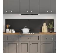 Mangloder - Pannello posteriore da cucina in vetro temperato, nero, 2 pezzi, 90 x 50 cm, resistente al calore, con 4 fori preforati, per cucinare, arrostire e proteggere dagli schizzi