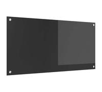 Mangloder Parete Cucina Grigio Scuro in Vetro Temperato 100x50cm con 4 Fori Preforati Resistente al Calore Facile da Pulire per Cucina Moderna Interno