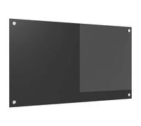 Mangloder - Parete da cucina in vetro temperato grigio scuro, 90 x 50 cm, con 4 fori preforati, resistente al calore, facile da pulire, per cucina moderna, interni
