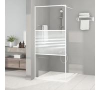 Mangloder - Parete doccia per doccia a pavimento, bianco, 90 x 195 cm, vetro temperato con profilo regolabile, paraspruzzi, facile da pulire, include kit di montaggio e telaio in alluminio per