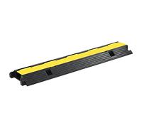 Mangloder - Ponte per cavi, 1 canale, in gomma, 100 cm, con simboli di avvertimento, rampa modulare di protezione per cavi per una guida stabile, durevole, colore: giallo/nero, ideale per cantieri