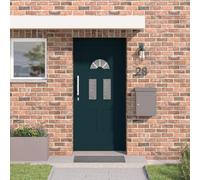 Mangloder - Porta anteriore in PVC, 88 x 200 cm, con elemento in vetro, porta d'ingresso ed esterna, con serratura e guarnizioni, isolamento termico, protezione acustica, protezione antifurto, per