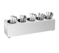 Mangloder - Portaposate rettangolare in acciaio inox con 5 scomparti, organizer per cassetti per sistema di organizzazione e separatore, antiscivolo, per piano di lavoro, cucina, gastronomia e