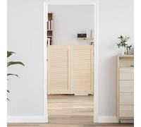 Mangloder - Porte basculanti in legno di pino massiccio, 80 x 90 cm, 2 pezzi, design a lamelle naturali, per interni, con robusta stabilità e facile manutenzione, per separare gli ambienti ed eleganti
