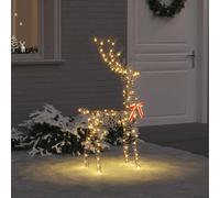 Mangloder - Renna 3D in rattan, con 140 LED, luce bianca calda, 70 x 41 x 128 cm, alimentazione USB, decorazione natalizia moderna, per interni, per finestre e abete