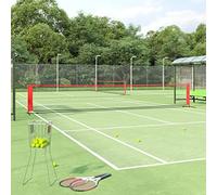 Mangloder - Rete da tennis, colore nero e rosso, 600 x 100 x 87 cm, in poliestere e acciaio, adatta per campi sportivi, tornei, portatile, robusta, impermeabile, facile fissaggio, versatile rete da