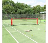 Mangloder - Rete da tennis nera e rossa, 400 x 100 x 87 cm, in poliestere, telaio in acciaio, rete sportiva da giardino, per campo da tennis, sale, club, scuola, tempo libero, torneo, competizione