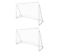 Mangloder - Rete per porta da calcio, 2 pezzi, 240 x 90 x 150 cm, in acciaio, resistente alle intemperie, stabile, per esterni, interni, campi sportivi, giardino, club, scuola