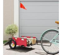 Mangloder - Rimorchio per bicicletta rosso in tessuto Oxford e ferro, 122 x 53 x 33 cm, portata 30 kg, pieghevole, adatto per bambini, cani, bagagli, trasporto e campeggio, gancio di traino sicuro per