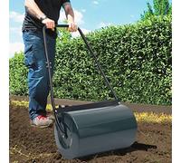 Mangloder Rullo per prato in acciaio verde nero 63 cm 50 L riempibile con acqua o sabbia, per semi, terreno, prato e cura del giardino durante la pressatura, levigatura e livellamento all'aperto