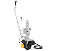 Mangloder - Ruota di supporto per rimorchio, 12 V, 550 W, in alluminio, con freno automatico, regolabile in altezza, ruote in gomma resistente, per roulotte, barche, rimorchi per cavalli, compatta