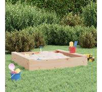 Mangloder - Sabbiera con seduta in legno di pino massiccio, per esterni, 111 x 111 cm, robusto giocattolo da giardino per bambini dai 2 anni in su, con telone protettivo e panca, ideale per giardino
