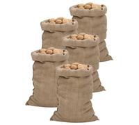 Mangloder - Sacchi di iuta, 5 pezzi, 60 x 105 cm, in 100% iuta, 340 g/m², versatili, per casa, giardino, stoccaggio, trasporto, decorazione e accessori da viaggio, ideali per alimenti, piante e molto