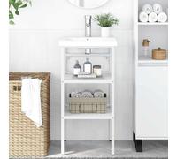 Mangloder - Scaffale per lavabo da bagno, in ferro verniciato a polvere, 40 x 38 x 83 cm, con spazio e montaggio a parete, per lavabo, mobile da bagno, supporto e portasciugamani