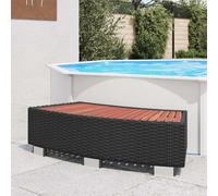 Mangloder - Scaletta per vasca idromassaggio in polyrattan, 92 x 45 x 25 cm, colore nero, per giardino, esterni, resistente alle intemperie, ai raggi UV, con piedini in alluminio, antiscivolo