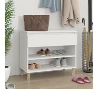 Mangloder Scarpiera bianca in legno 70 x 36 x 60 cm con 2 scomparti e cassetto per corridoio, corridoio, camera da letto, spazio chiuso per scarpe da ginnastica, stivali, pantofole