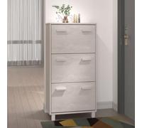 Mangloder Scarpiera bianca in legno di pino massiccio, 59,5 x 35 x 117 cm, con tre ante chiuse, spazio per corridoio, camera da letto, salvaspazio e antipolvere, per scarpiere