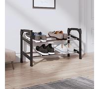 Mangloder Scarpiera con 2 ripiani, allungabile, 119 x 24 x 37 cm, telaio in alluminio, impilabile, salvaspazio, per corridoio, ingresso, camera da letto, per riporre e organizzare le scarpe
