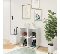 Mangloder Scarpiera da corridoio, bianco lucido, in legno, 105 x 35,5 x 70 cm, con porta chiusa, salvaspazio, per corridoio, ingresso, camera da letto, per riporre e organizzare le scarpe