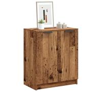 Mangloder Scarpiera effetto legno anticato, 59 x 35 x 70 cm, con 2 ante chiuse, per corridoio, camera da letto, salvaspazio e antipolvere, per ordine e conservazione