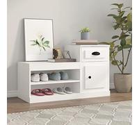 Mangloder Scarpiera in legno bianco, 100 x 42 x 60 cm, con vano portaoggetti, porte chiuse, salvaspazio, per corridoio, camera da letto, scarpiera, organizer per riporre in ordine