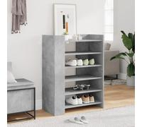 Mangloder Scarpiera in legno grigio cemento, 74,5 x 37,5 x 100 cm, con vano portaoggetti e porta chiusa, per corridoio, camera da letto, salvaspazio, impilabile, sistema di organizzazione per sneaker