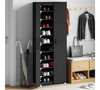 Mangloder Scarpiera nera 60 x 30 x 166 cm in tessuto con 10 scomparti, salvaspazio e antipolvere, ideale per corridoio, corridoio, camera da letto, organizer chiuso per scarpiere