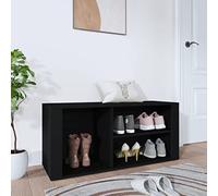 Mangloder Scarpiera nera in legno, 100 x 35 x 45 cm, con spazio e ripiano stabile, per corridoio, corridoio, camera da letto, come contenitore salvaspazio e panca per scarpe da ginnastica, stivali