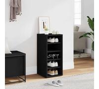 Mangloder Scarpiera nera in legno 31,5 x 35 x 70 cm con 5 scomparti, salvaspazio e impilabile, per corridoio, corridoio, camera da letto, spazio chiuso per riporre le scarpe e tenere in ordine