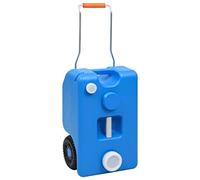 Mangloder Serbatoio dell'acqua portatile da campeggio con ruote, 25 litri, blu, per esterni, escursionismo, trekking, tenda, sacco a pelo, zaino, fornello, lampada, lanterna, materasso, amaca, telone