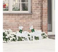 Mangloder - Set di 2 renne a LED bianco freddo in tessuto, ghirlande luminose decorative, funzionamento USB, 45 x 19 x 65 cm, per interni ed esterni protetti, decorazione natalizia invernale con