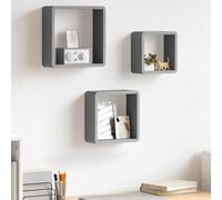 Mangloder - Set di 3 scaffali da parete sospesi in MDF, con sistema di montaggio invisibile, 28 x 10 x 28 cm, 24 x 10 x 24 cm, 20 x 10 x 20 cm, salvaspazio, per soggiorno, camera da letto, ufficio